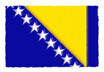 ボスニア・ヘルツェゴビナの国旗-パステル
